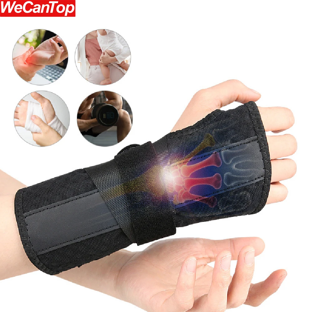 1PCS Carpal Tunnel Wrist Brace, Adjustable Night Support with 2 Metal Splints,Hand Stabilizer for Men Women,for Work & Arthritis