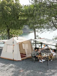 Tenda da campeggio Village 6.1 tenda da viaggio per famiglie per 4-6 persone di grandi dimensioni tenda ad apertura rapida impermeabile con costruzione rapida con riparo per il sole