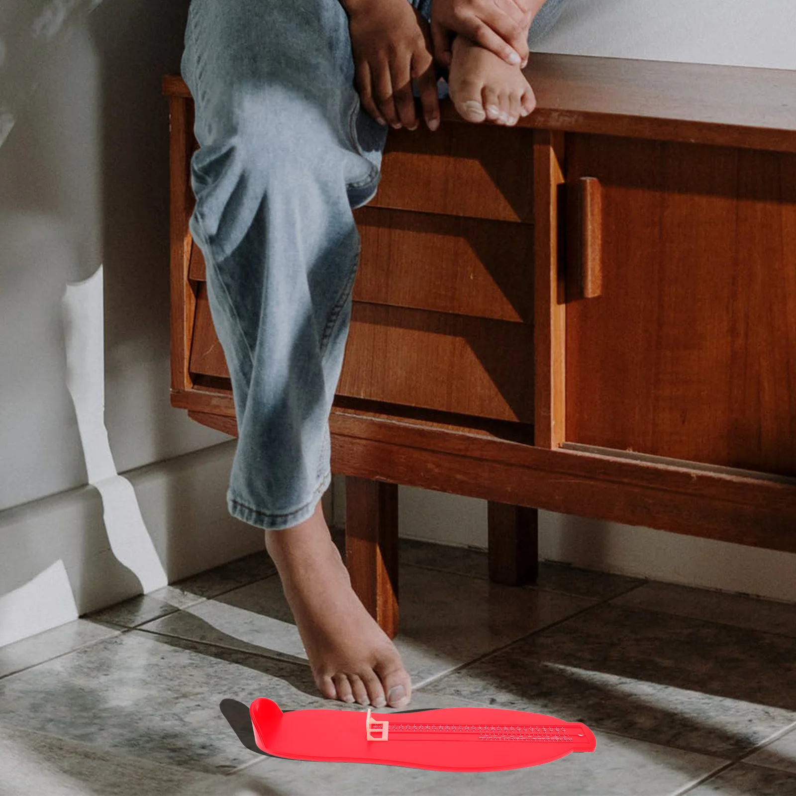 

Foot Measuring Device Adult Feet Ruler Gauge Sizer Length Red Children Instrument Lightweight Practical Sturdy Easy Carry Store