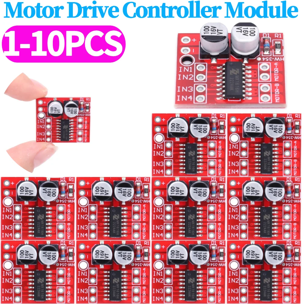 L298N DC Motor Drive Controller Module Dual H Bridge Mini Stepping Motor Drive Board Two Channel Reversing PWM Speed for Arduino