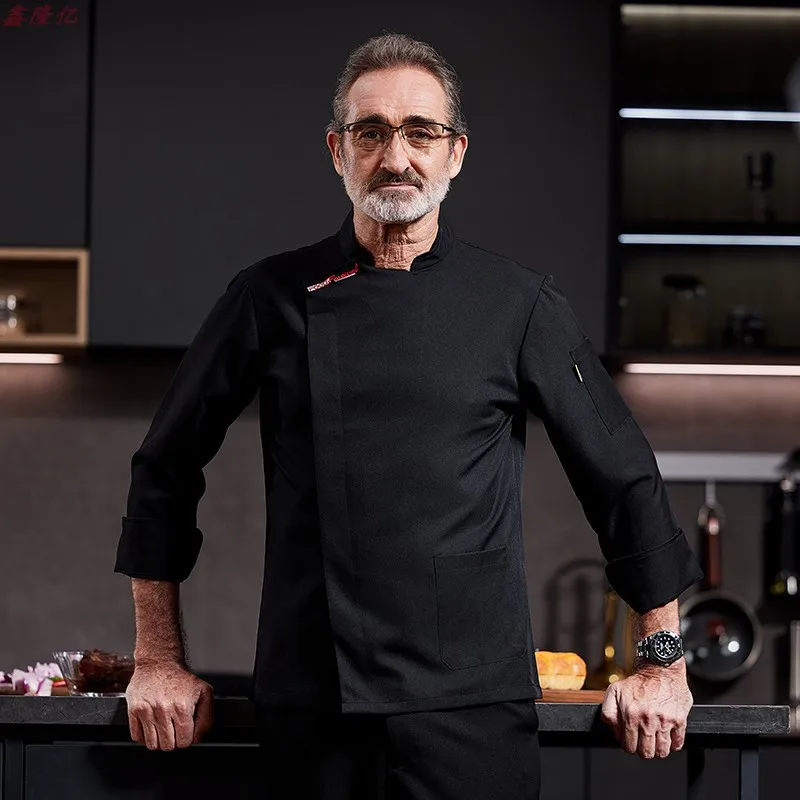 Catering Hotel restaurante cocina uniforme de trabajo de manga larga pastelería panadería camarero uniforme de Chef para hombres