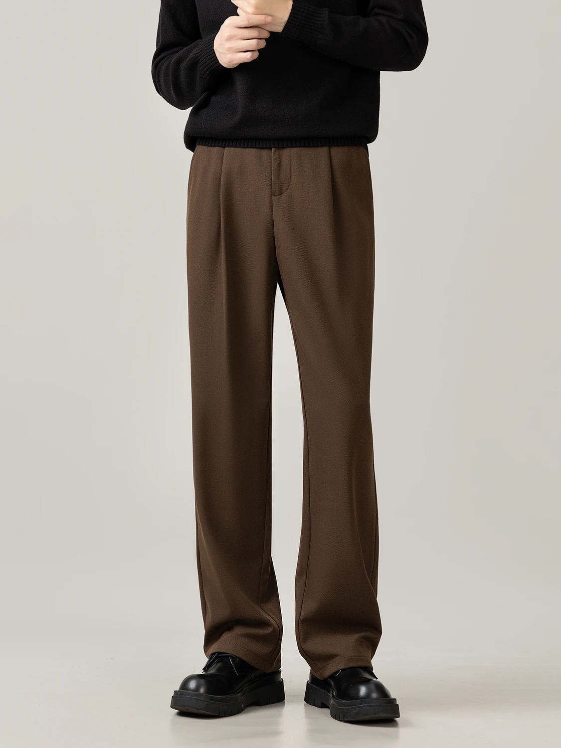 

Мужские вертикальные прямые повседневные брюки, осенне-зимние новые высококачественные легкие роскошные универсальные свободные брюки для костюма