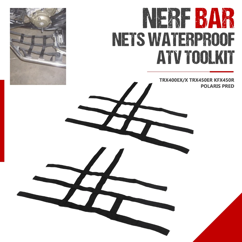 

Motorcycle Nerf Bar Nets Waterproof Nylon ATV Toolkit For Honda TRX450ER 2004-2009 TRX450R 2003-2005 2006 TRX450 TRX 450 ER R