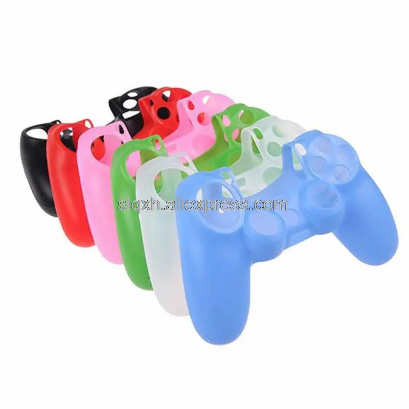 

100Pcs/lot High Quality Soft Flexible Gel Silicone Rubber Skin Case Cover For PS4 Controller Plays 4 Game Controller Accessory