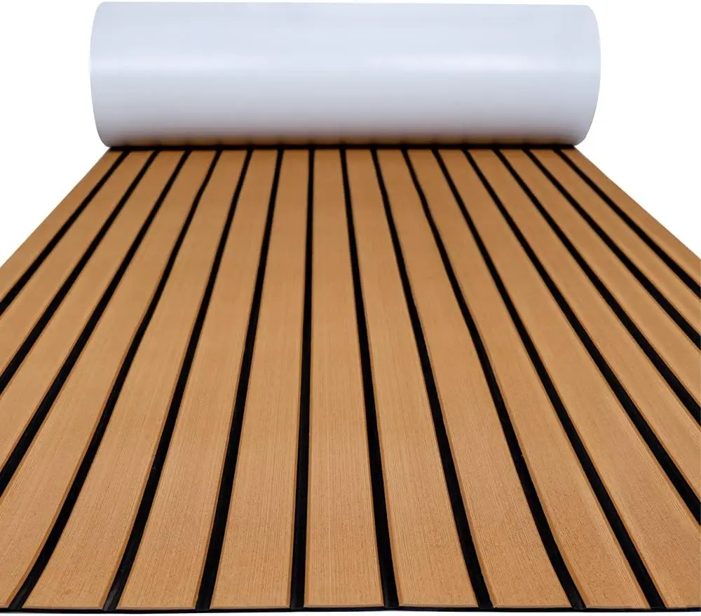 

EVA Foam Boat Flooring Faux Teak Marine Mat Sheet for Motorboat Jon Boat Bass Boat RV Kayak, 94.5x47.2/35.4/23.6/15.7 in