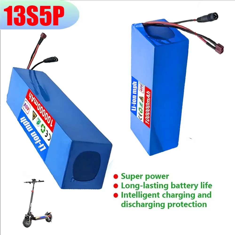 

New 13S5P 48V 100Ah 18650 lithium battery , suitable for 500-1000W motors ，with built-in intelligent BMS+chargers