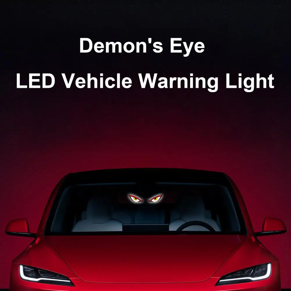

3Pcs Solar LED Car Decorative Light with Dynamic Eye USB-C Rechargeable Smart Sensor Car Light Suction Cup Mount Car Accessories
