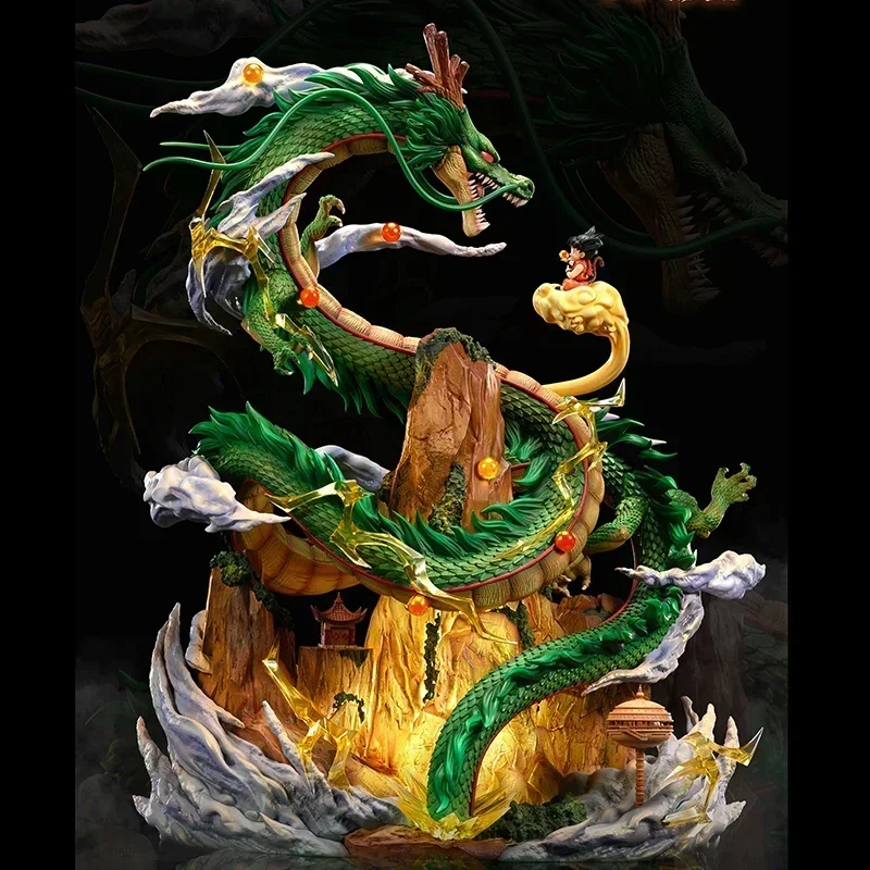 Figura de acción de Dragon Ball Z Shenron, figura de Goku y Wish Shenron, estatua de PVC, modelo de colección, juguetes, regalos de Navidad, 22cm