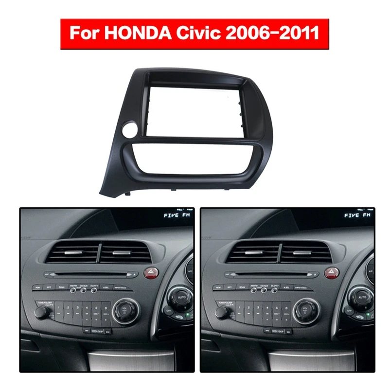 New-2 DIN Fascia RHD Radio Stereo Panel Frame For Honda Civic Hatchback 2005-2011 178X102mm