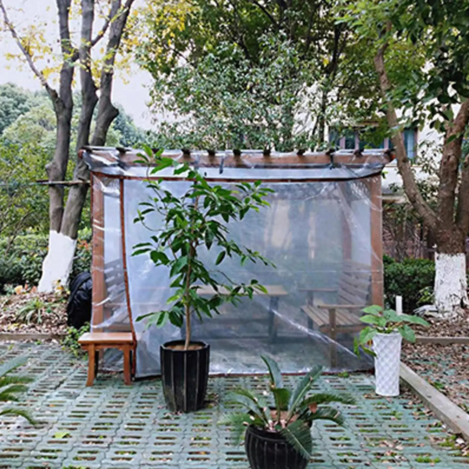 

Waterproof Tarpaulin Cover Tear-Resistant Tarpaulin Cover With Reinforced Grommets Multi Functional Home Plant Protective
