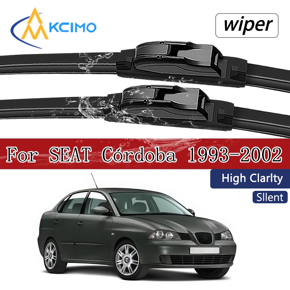 Leise Wischerblätter für den ganzjährigen Schutz für SEAT Córdoba 6K 1993–2002, 2-teiliges Ersatz-Windschutzscheiben-Wischerblatt-Set