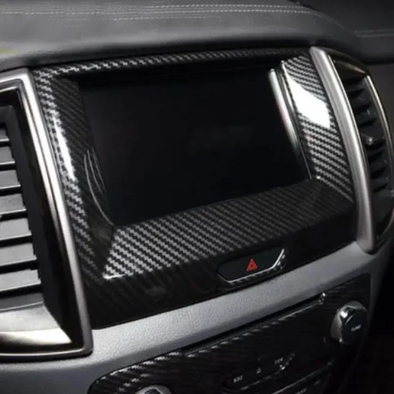 ABS Carbon Fiber for Ford Ranger Everest Endeavour 2015–2022 Color Center Console Navigation Panel Cover Accessories