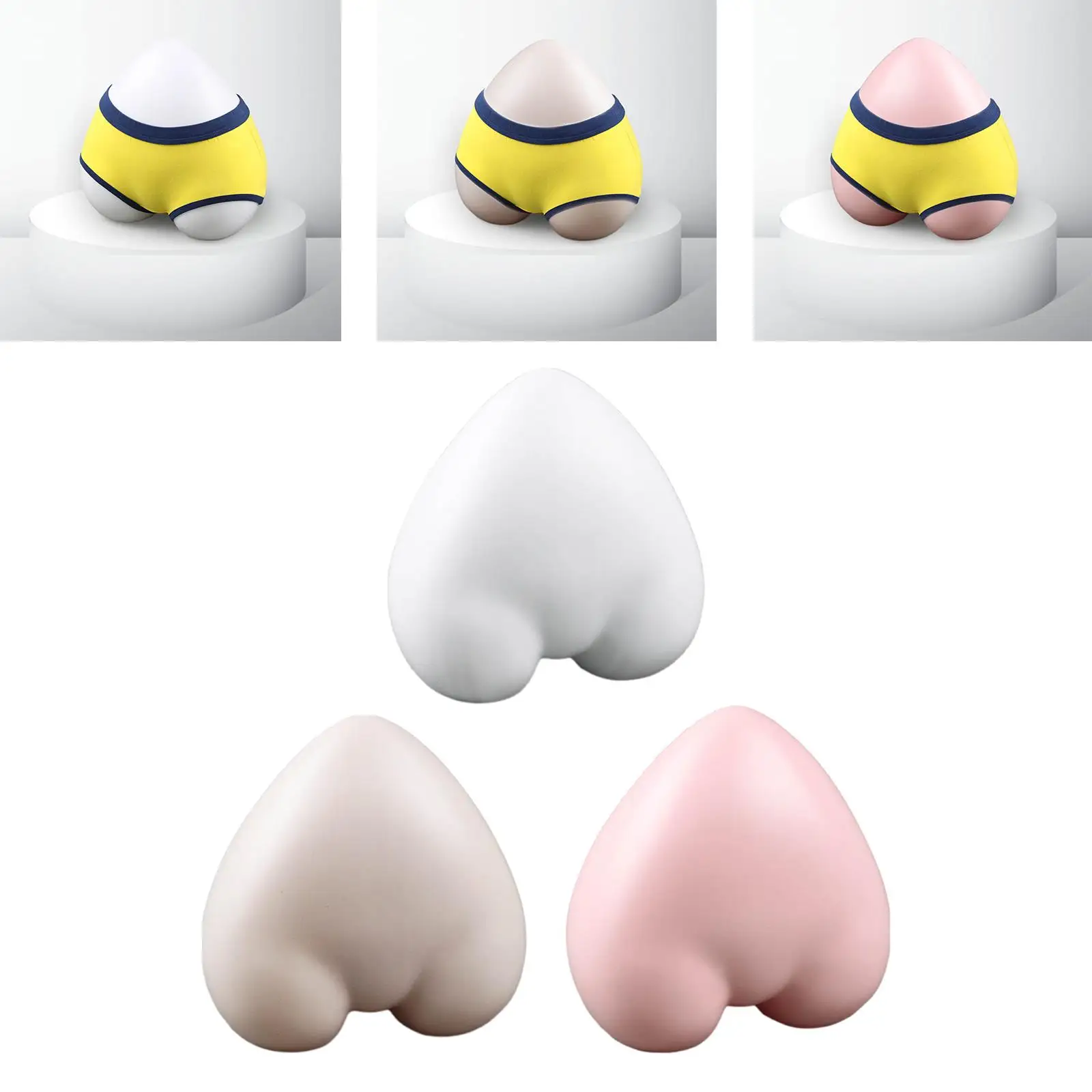 Underpants Display Stand Support Heart Shaped PP Plastic Mannequin Hip Rack for Store Display Market Home Organizer Storage