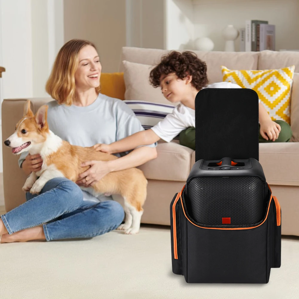 حقيبة حمل للسفر مع حزام كتف وجيوب إضافية وحقيبة تخزين مكبر الصوت لمكبر الصوت الأساسي JBL Partybox Encore