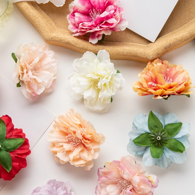 100 Stück Künstliche Pfingstrosenblumen für Wanddekoration, Scrapbooking, DIY, Kunstseiden-Staubfäden für Heimdekoration, Hochzeit, Garten, DIY-Weihnachtskranz – Detail 6