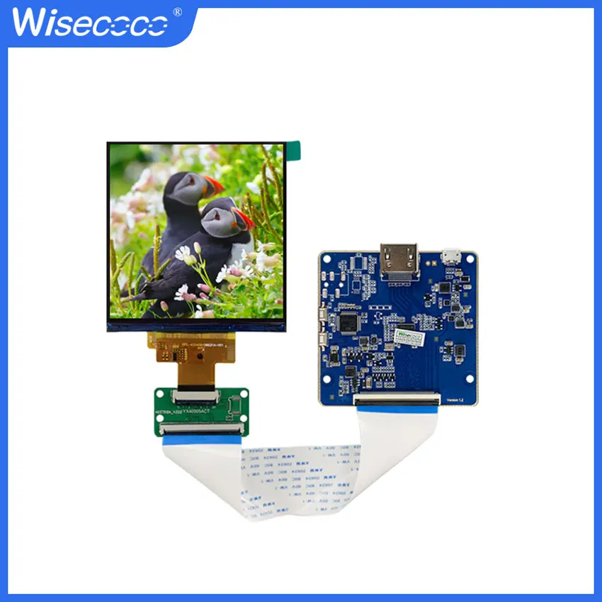 Wisecoco 4 Inch 720*720 IPS Lcd Display Mipi Driver Board Square TFT Module for Raspberry Pi HMI Rectangle Screen Smart Home