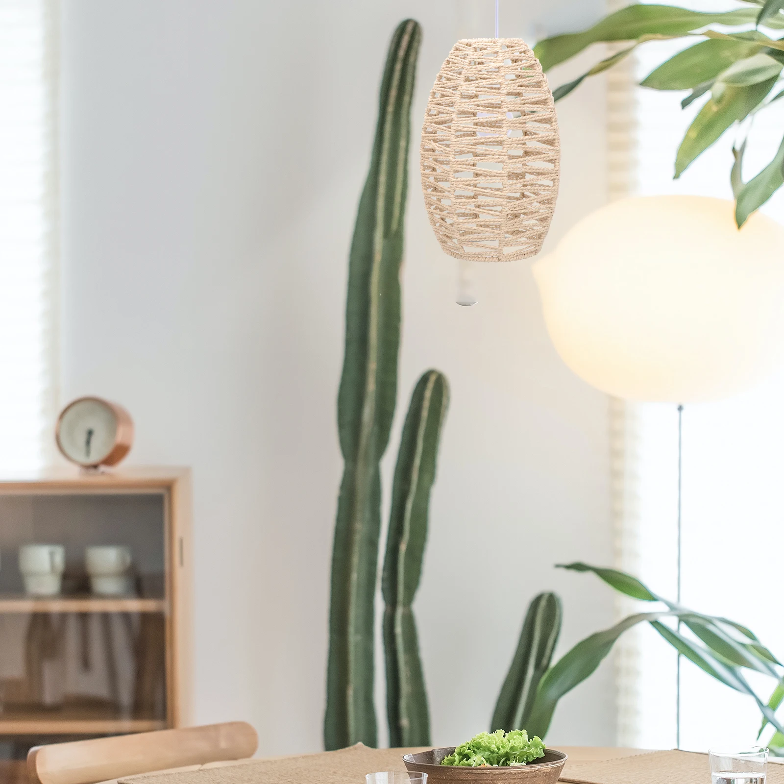 

Woven Lampshade Paper Rope Cover Living Room Decor Pendant Shade Hotel Store Restaurant DIY Lighting