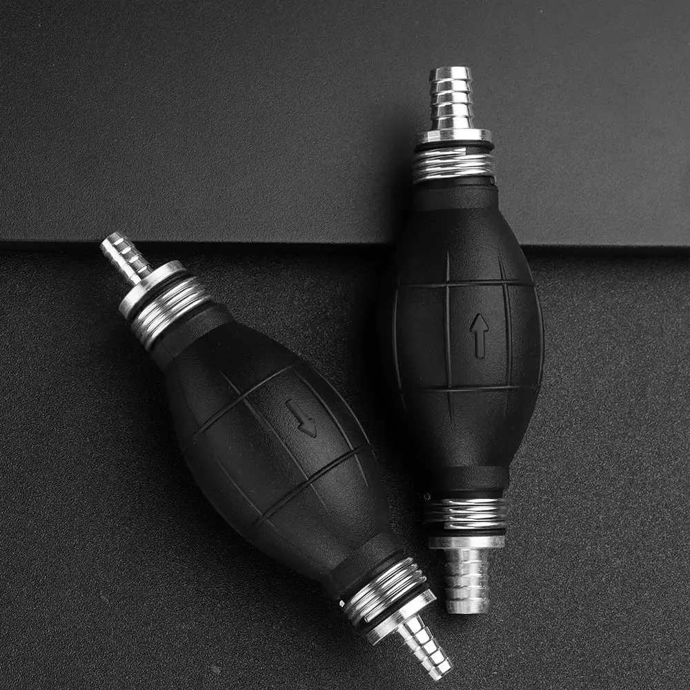 Pompa bahan bakar Manual karet tangan aluminium, pompa Transfer cairan bensin Diesel tahan lama 6mm/8mm/10mm/12mm