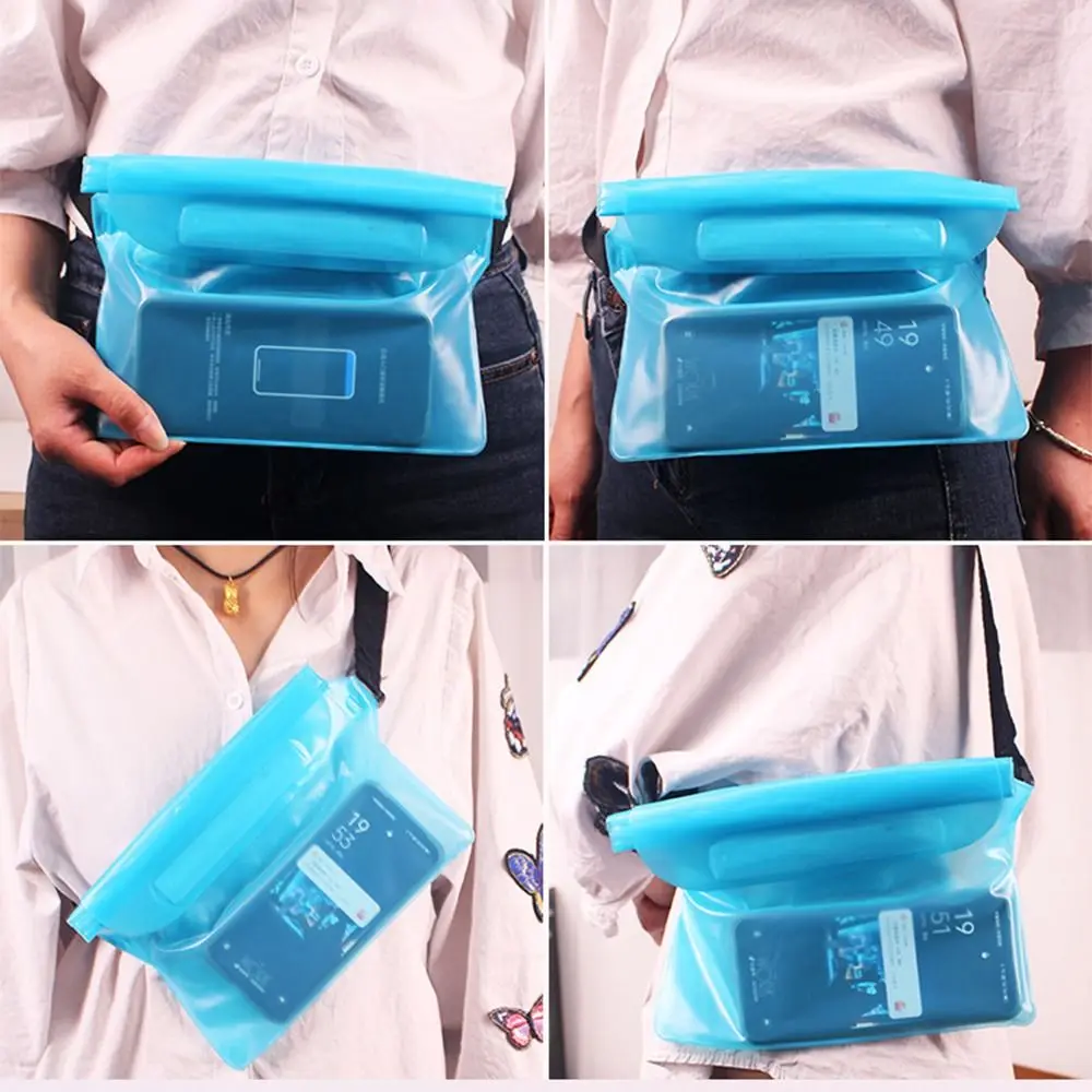 Portable Water-Sprinkling Festival Waist Bag Fashion Transparent Phone Waterproof Bag Simple Touchable Screen Shoulder Bag
