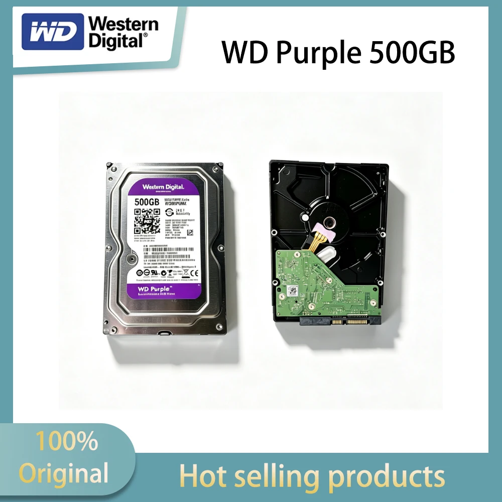ウェスタンデジタル（wd）500gb-モニタリンググレード機械式ハードドライブ-wd-purple-sata-cmr-垂直セキュリティストレージ-35インチ