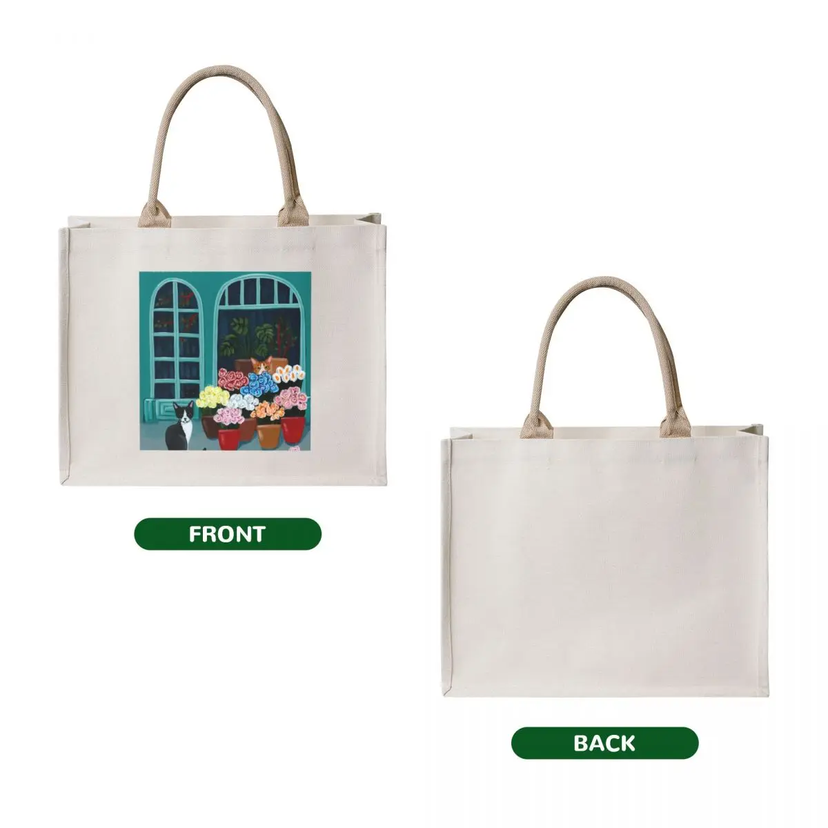 The Flower Shop Cats Tote Bag bags woman 2025 Lady bag Canvas bag