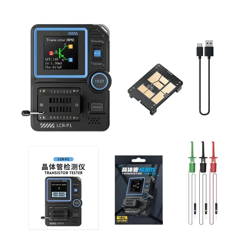 Electronic Component Tester Transistor Tester Meter With Colorful Display Diode Resistor Inductor Capacitance Tester MOS SCR