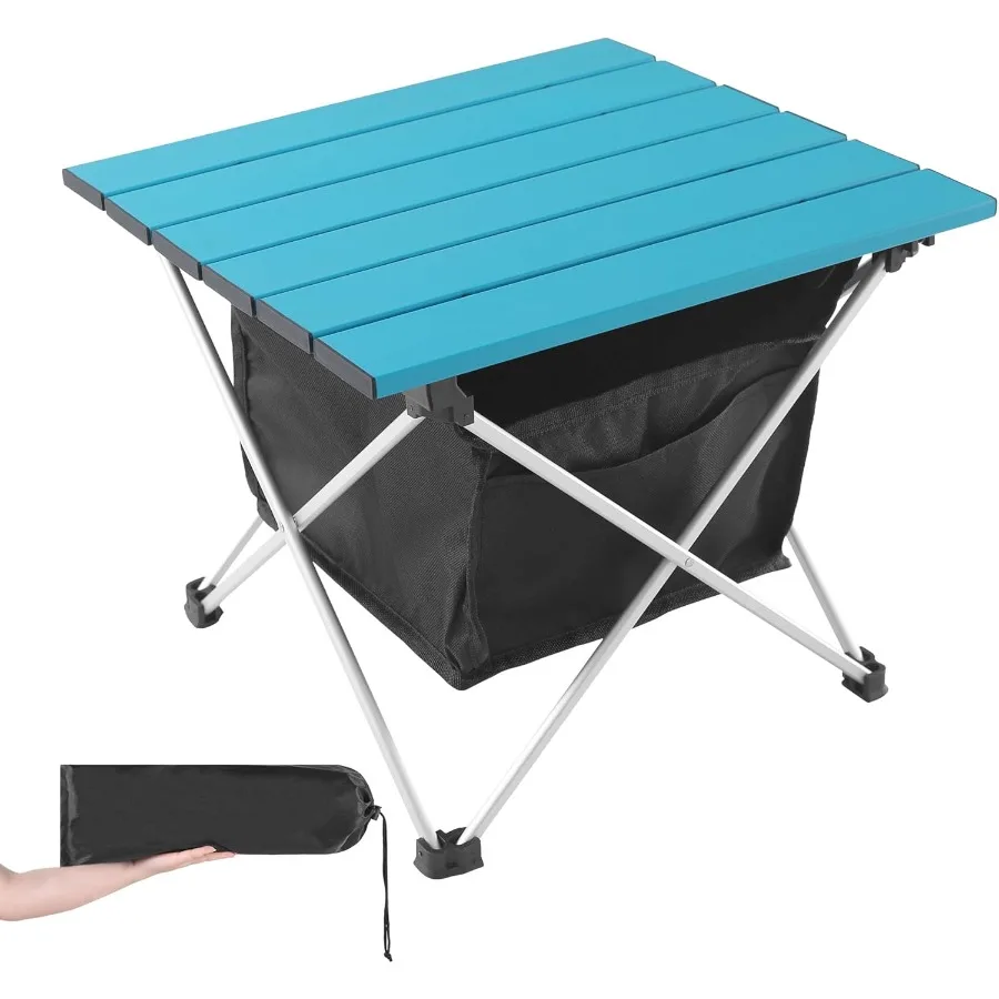

Сверхлегкий алюминиевый портативный походный столик с сумкой для хранения для активного отдыха: идеально подходит для пикника, барбекю, фестиваля приготовления пищи и B