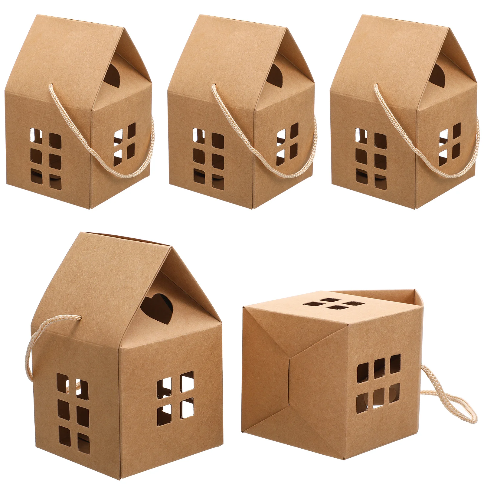 

Portable Box Wrapping Boxes Small Packaging Supplies Handle Baking Gift Packing Case Paper Candy Bags