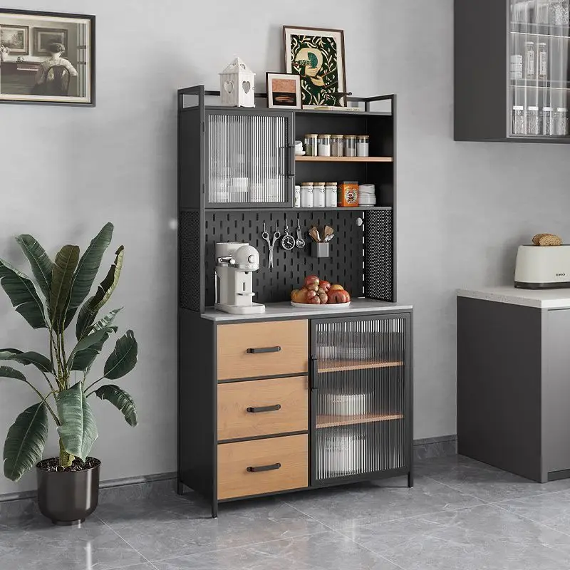 خزانة جانبية لتناول الطعام من بلاطة الصخور، خزانة تخزين متكاملة، خزانة عالية على جدار الرياح الصناعية #2