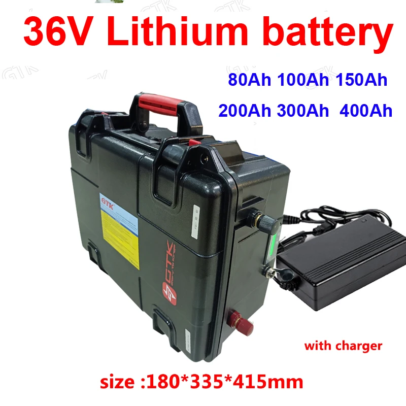 Gtk 36V 40Ah 50Ah 80Ah 100Ah 200Ah 300Ah 400Ah lithium ion battery pack for 4000W 2000w tricycle scooter boat Solar energy EV