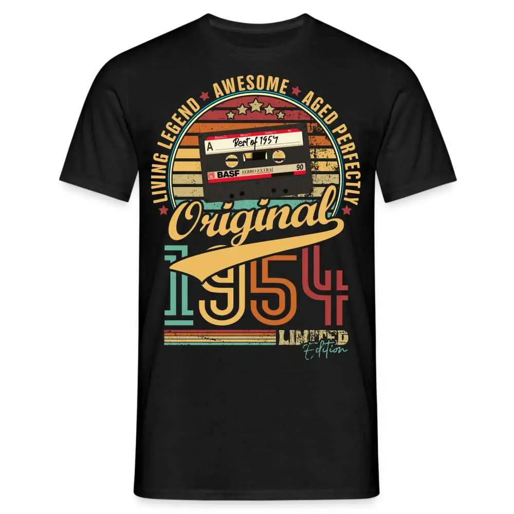 70Th Birthday Born In 1954 Retro Cassette Limited Edition T Shirt