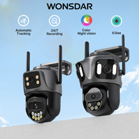 WONSDAR 3-Lens 3-Screen WIFI IP Camera 2-Lens 2-Screen PTZ Camera Human Detection IP66 Waterproof CCTV Video Surveillance iCsee