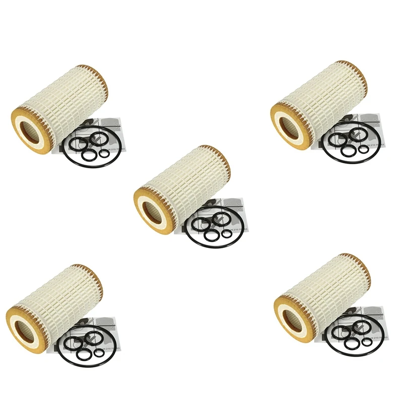 

5X 0001802609 Car Engine Oil Filter Fleece Grid Replacement For Mercedes-Benz C CL CLK CLS E G GL GLK ML Class