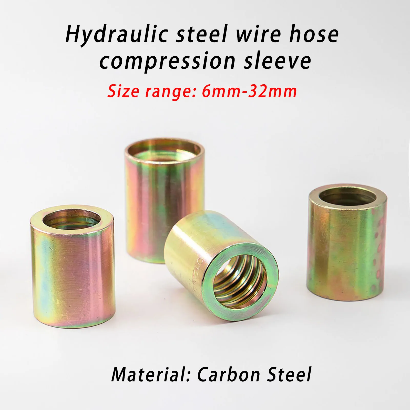 

6-32mm high-pressure oil pipe joint, hydraulic steel wire rubber hose, buckle type, leather buckle head, carbon steel sleeve