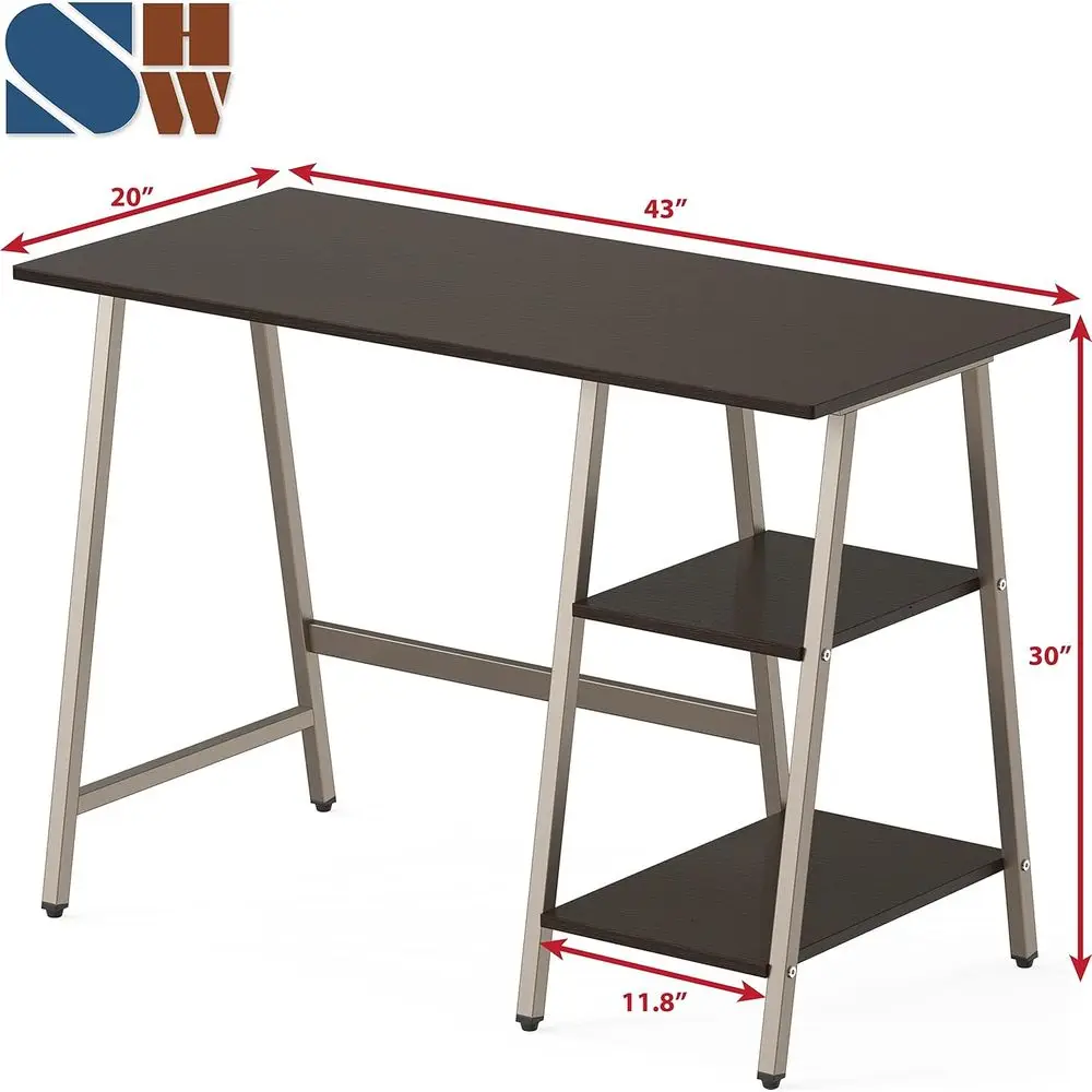 مكتب Espresso 43 مع رفوف مفتوحة للمكتب المنزلي