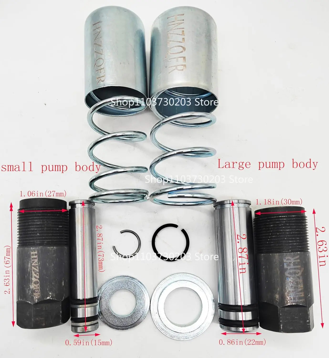 3 1/4 Ton Horizontal Double Piston Pump Kit Large Small Low Side Pump Assembly Universal Hydraulic Replacement Repair Parts