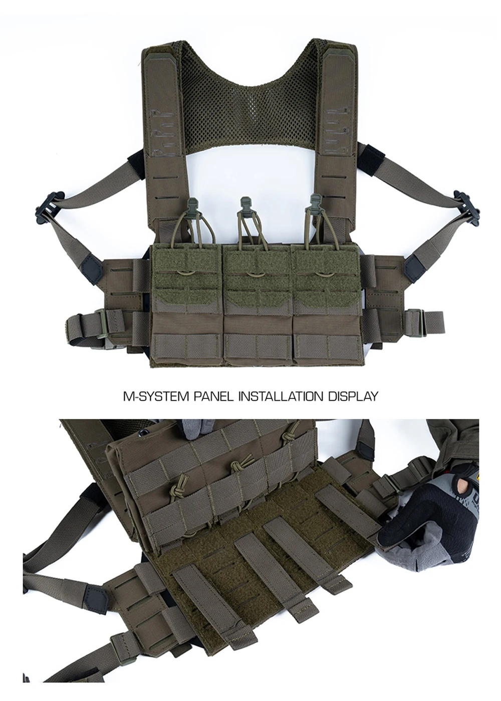 Taktische Brusttasche mit Modularem, Skalierbarem MOLLE-Frontpanel, Atmungsaktive HX-Weste für Outdoor-Jagd und Airsoft – Detail 13