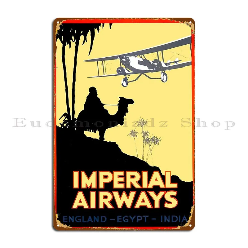 Imperial Airways England Egypt India Metal Sign Create Poster Wall Decor Decoration Classic Tin Sign Poster