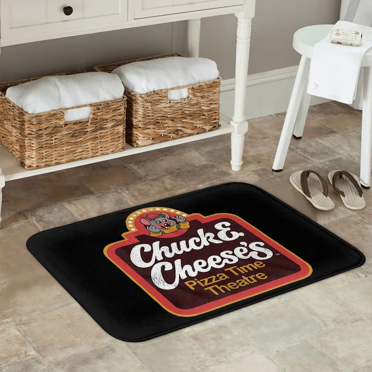 Chuck E Cheeses Pizza Time Theater Anti-slip Doormat Floor Mat Carpet Rug for Kitchen Entrance Home Bedroom Footpad Mats