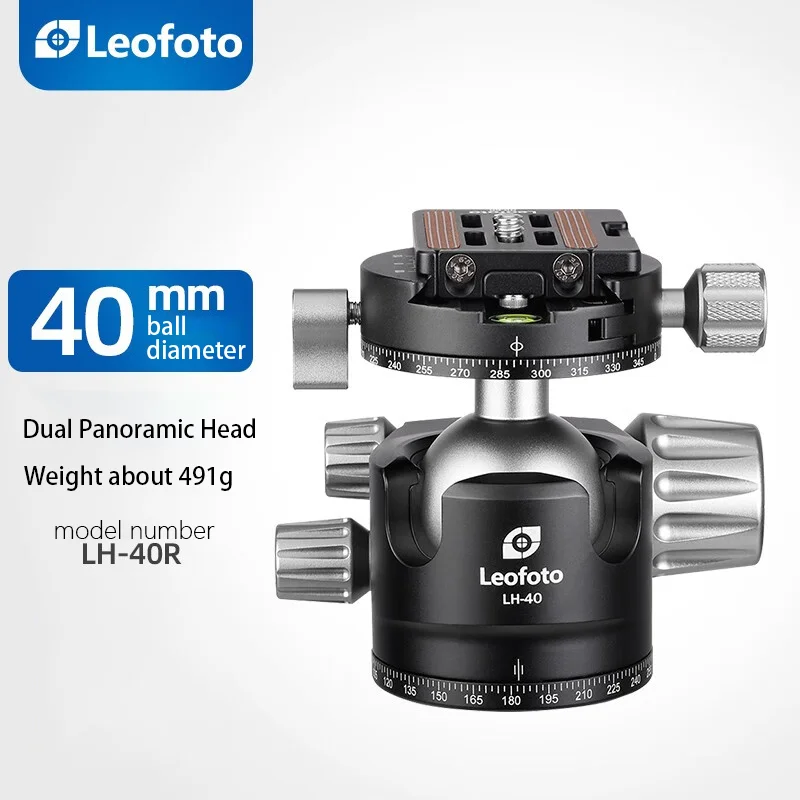 

Leofoto 360 Degree Dual Panoramic Clamp Mount Photography DSLR Camera Lightweight Stabilized Professional Ball Head LH-40R