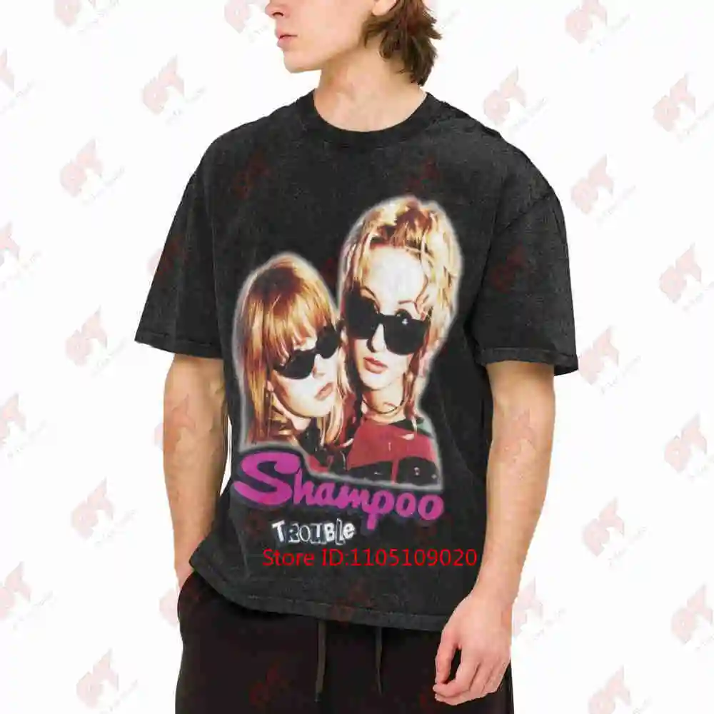 Shampoo Trouble Britpop Vintage 90s Vintage Washed Tee Pure Cotton T-Shirt