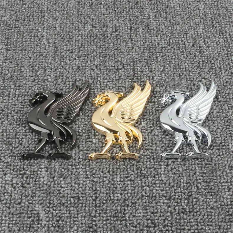 3D Metal Sticker Emblem Motorcycle Decoration Rear Trunk Badge stickers For Liverpool Kop L F C liver bird Car Styling