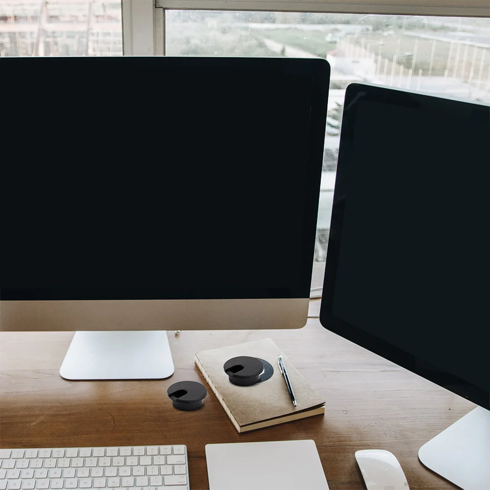 

30Pcs Cable Hole Cover Black Desk Wire Grommet Organizer for Tidy Data Lines Smooth Finish Space-Saving Box