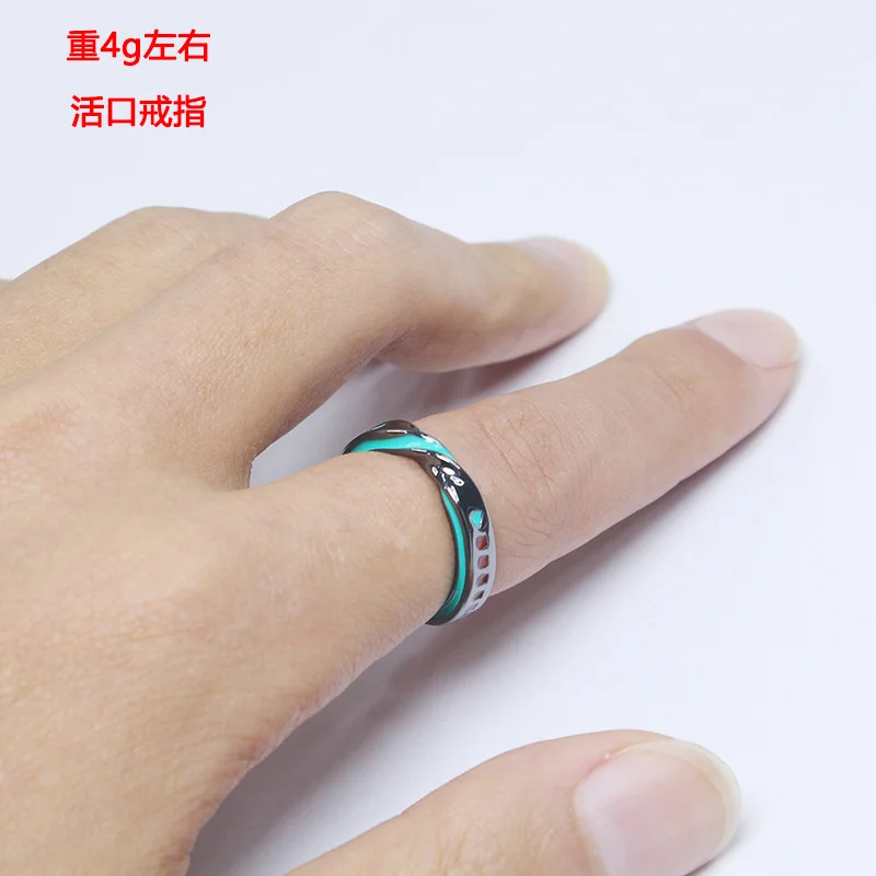 Hatsune Miku Anelli Anello in metallo per cartoni animati Moda donna Anelli per gioielli con dita regolabili Accessori per gioielli semplici Regali per ragazze