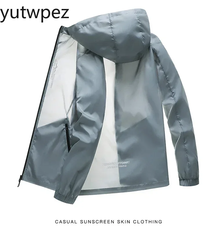 Sport-Laufjacke für Herren mit UV-Schutz UPF50+, Leichte Sonnenschutz-Windjacke für Sommer, Outdoor-Wandern, Hautschutz-Mantel in Übergrößen – Detail 16
