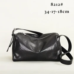 Orabird Men's Luxury Crossbody Bag Cowhide Leather Large Capacity Urban Casual Boston Handbag