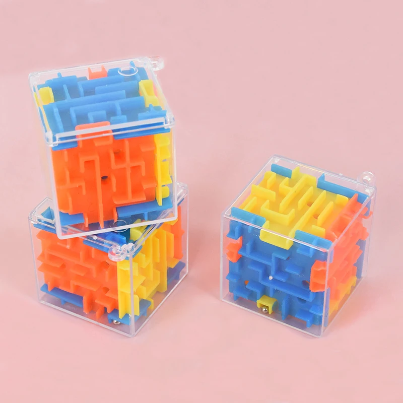 ثلاثية الأبعاد المتاهة المكعب السحري ستة جوانب شفافة لغز سرعة مكعب كرة دوارة مكعبات سحرية المتاهة لعب للأطفال الإجهاد المخلص gife