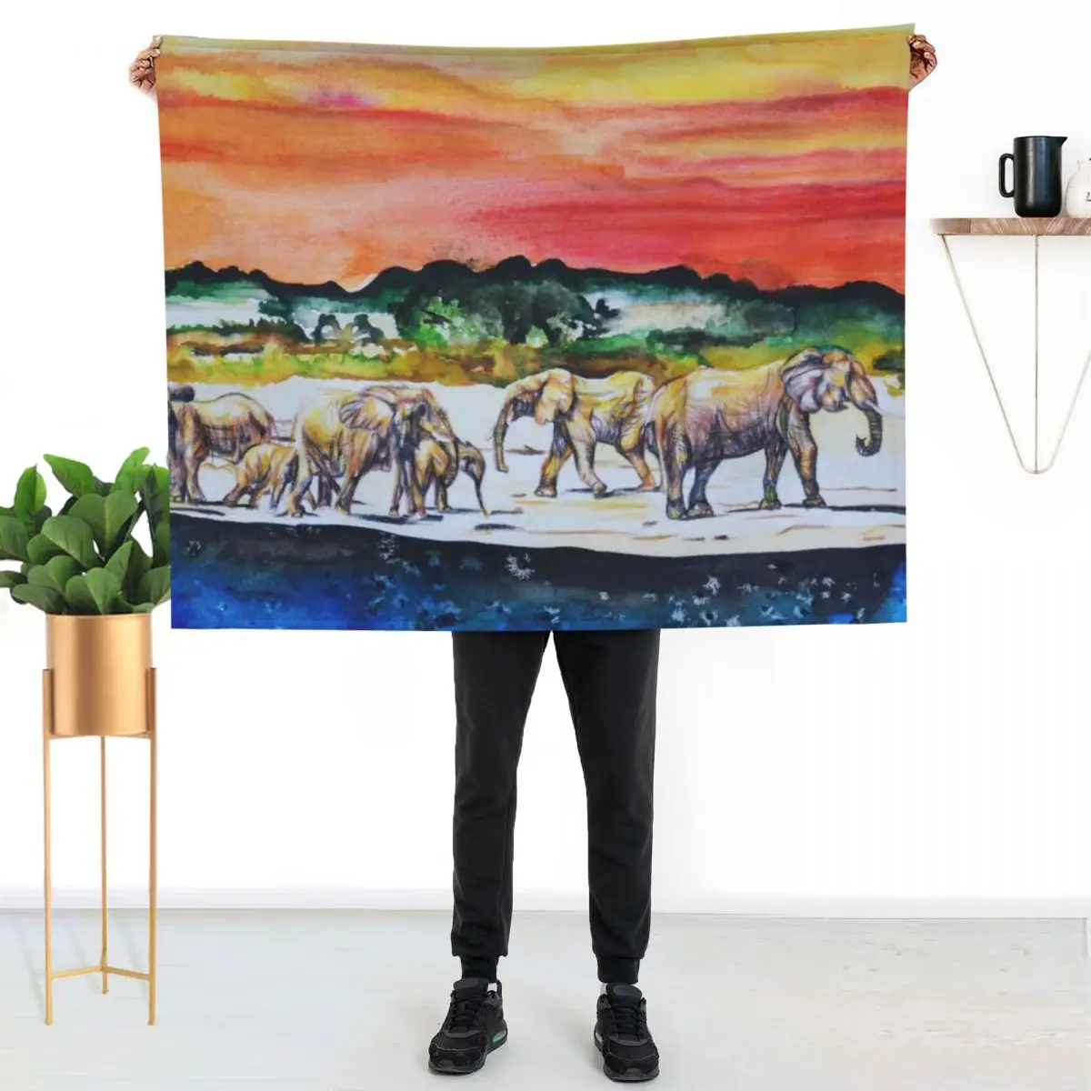 Elephant Herd Throw Blanket Giant Sofa decorative Soft Plaid Luxury Brand Travel halloween Blankets
