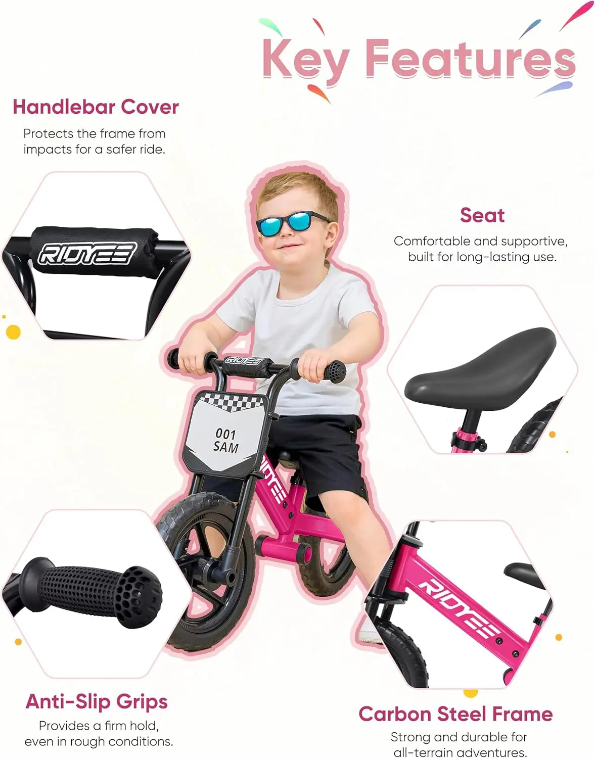 Kids Balance Bike 2 Year Old, Toddler Balance Bikes for 2 to 5 Year with Adjustable Shock-Absorbing Seat, Balance Bike 3 Year Ol