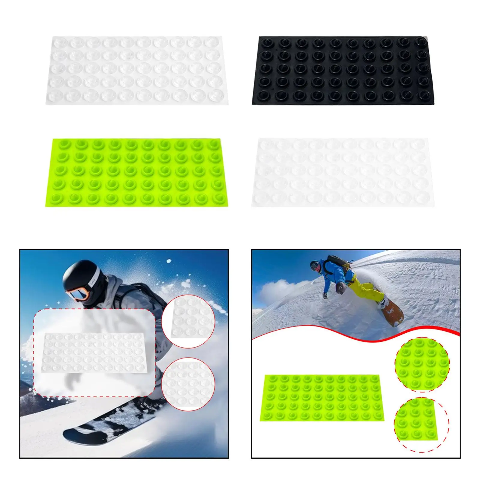 I cuscinetti per stomp da snowboard forniscono un impugnatura extra per sport all'aria aperta, uno facile installazione, antiscivolo, per sci invernale, accessori per snowboard